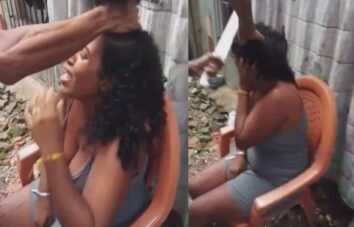 Garota da Favela Chora Enquanto Leva Corte de Cabelo com Faca de Açougue
